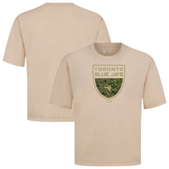Toronto Blue Jays Levelwear Oversized Luxe Signature Knit Buckler T-Shirt - Khaki T-shirts