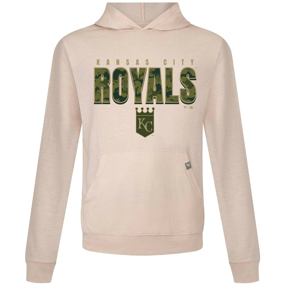 Kansas City Royals Levelwear Relay Protect Pullover Hoodie - Khaki Hoodies