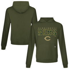 Cincinnati Reds Levelwear Relay Protect Pullover Hoodie - Green Hoodies