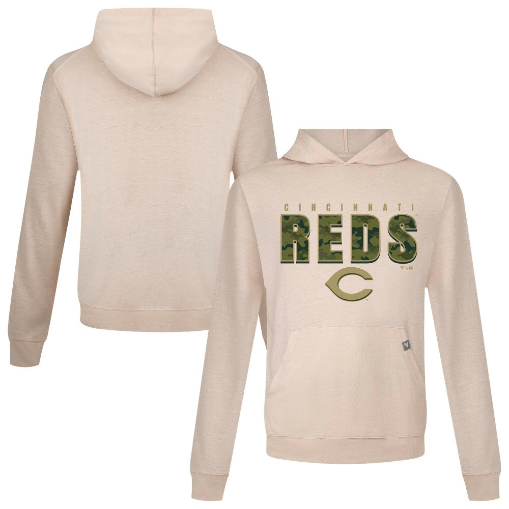 Cincinnati Reds Levelwear Relay Protect Pullover Hoodie - Khaki Hoodies