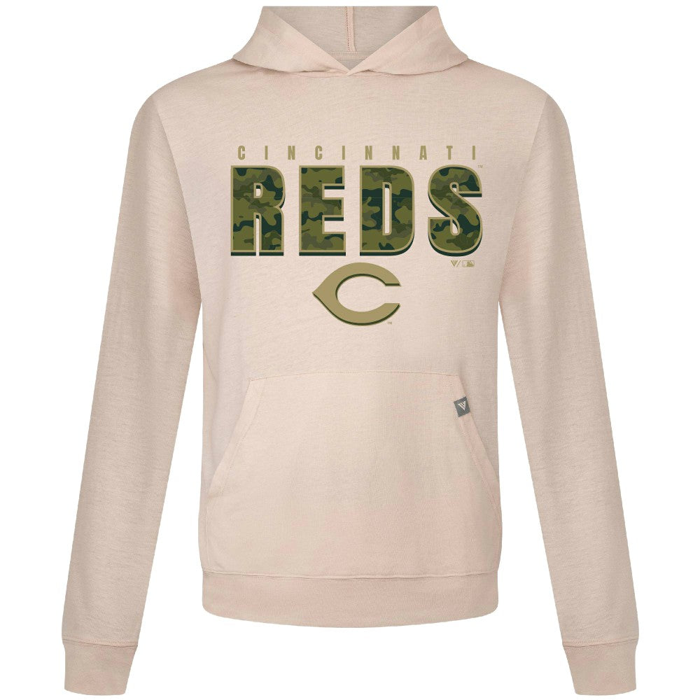 Cincinnati Reds Levelwear Relay Protect Pullover Hoodie - Khaki Hoodies