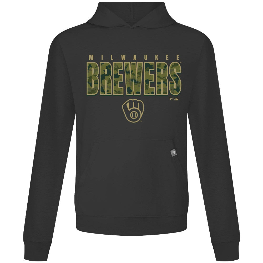 Milwaukee Brewers Levelwear Relay Protect Pullover Hoodie - Black Hoodies