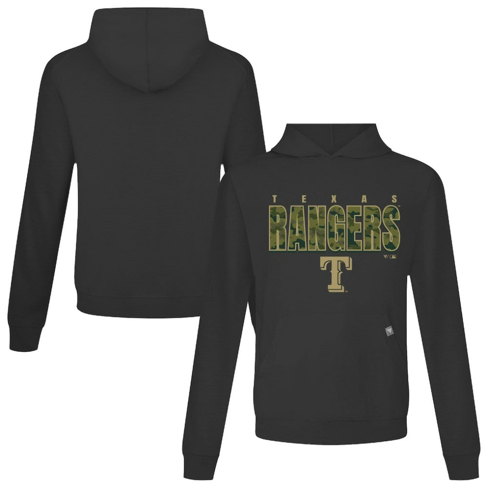 Texas Rangers Levelwear Relay Protect Pullover Hoodie - Black Hoodies