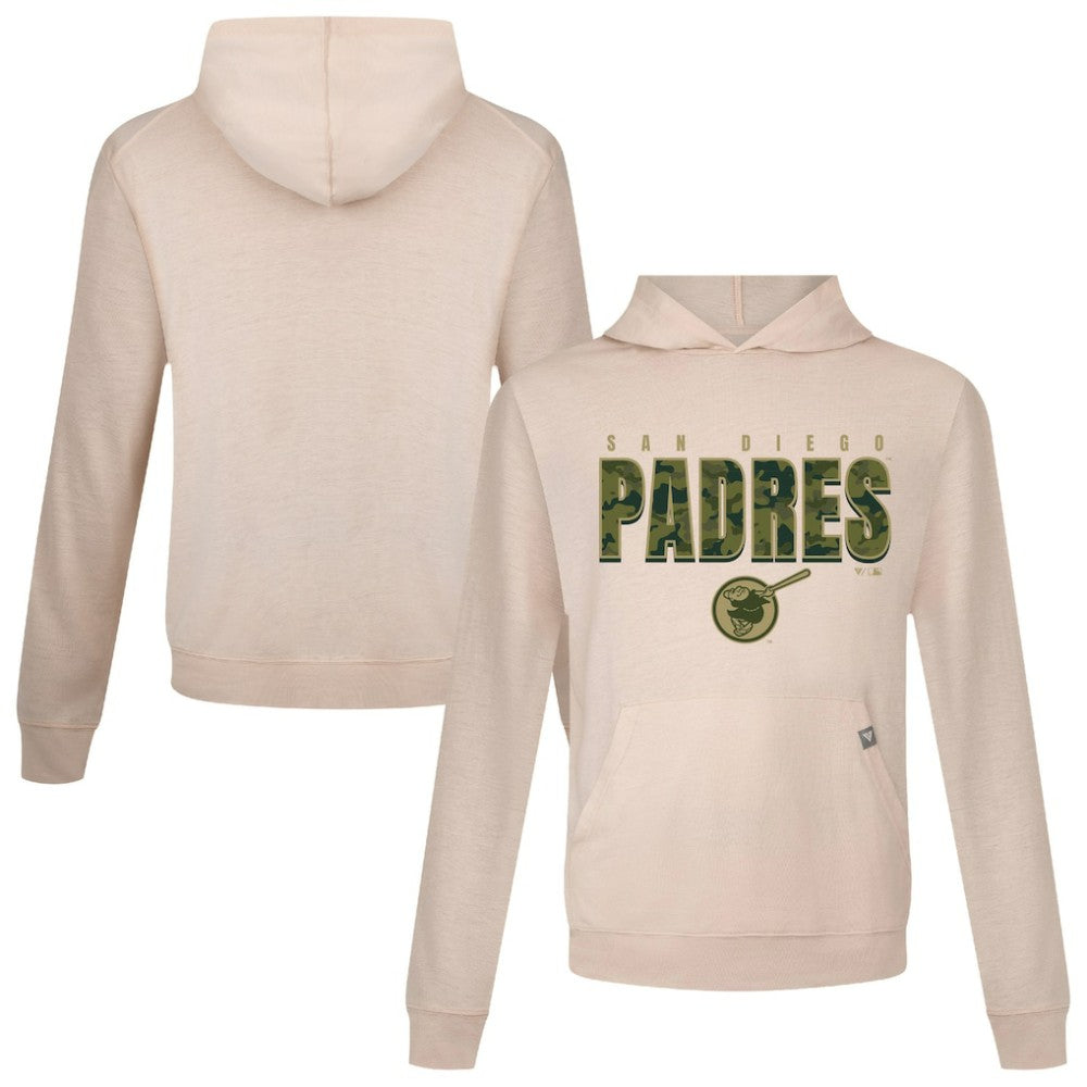 San Diego Padres Levelwear Relay Protect Pullover Hoodie - Khaki Hoodies