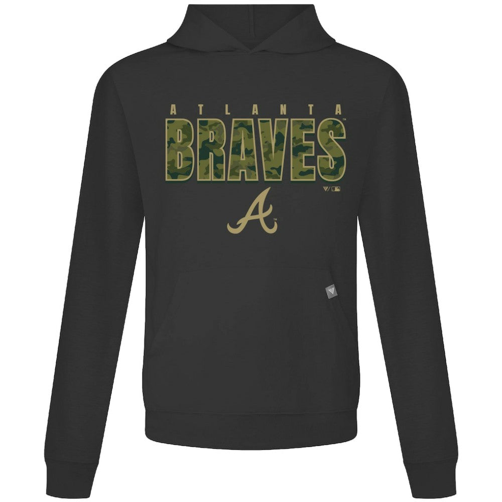 Atlanta Braves Levelwear Relay Protect Pullover Hoodie - Black Hoodies