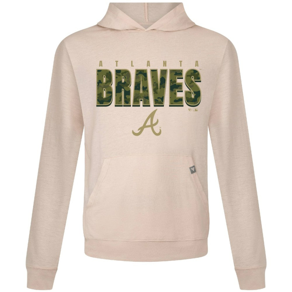 Atlanta Braves Levelwear Relay Protect Pullover Hoodie - Khaki Hoodies