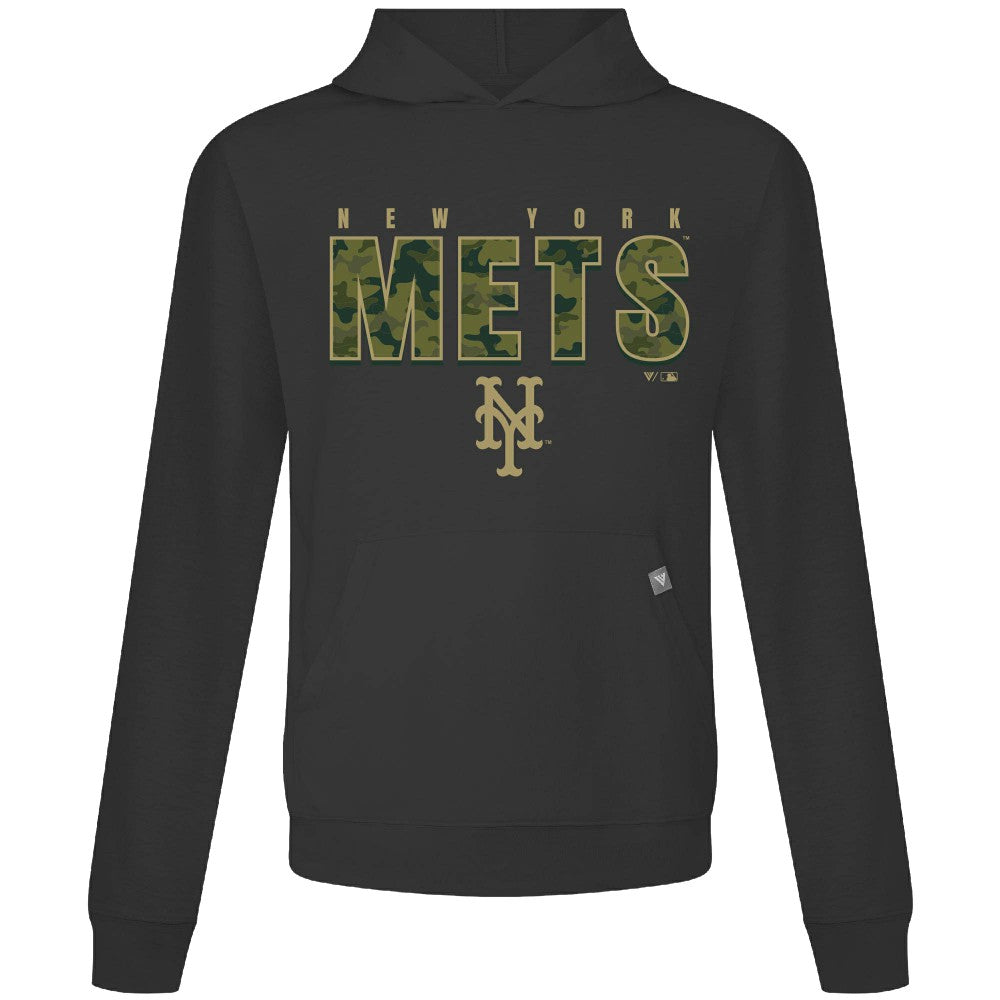 New York Mets Levelwear Relay Protect Pullover Hoodie - Black Hoodies