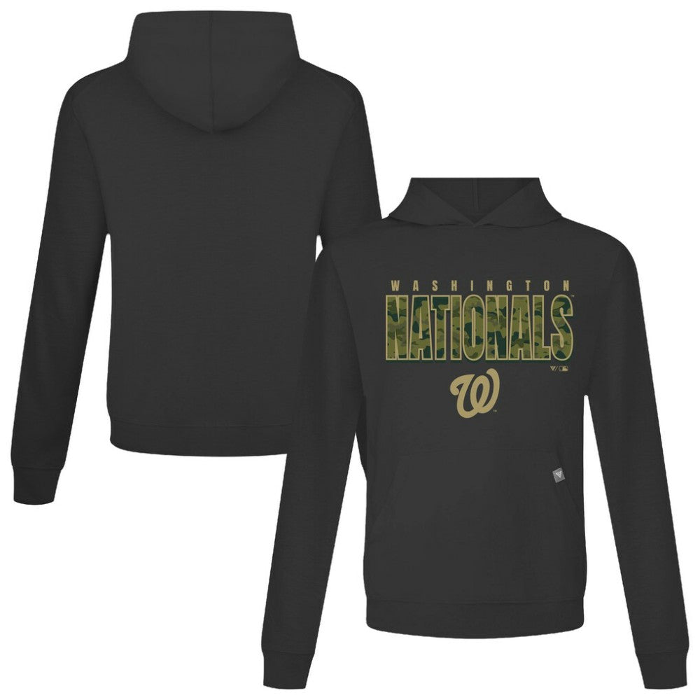 Washington Nationals Levelwear Relay Protect Pullover Hoodie - Black Hoodies