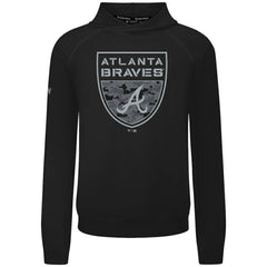 Atlanta Braves Levelwear Mandate Buckler Tri-Blend Pullover Hoodie - Black Hoodies