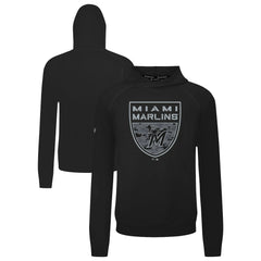 Miami Marlins Levelwear Mandate Buckler Tri-Blend Pullover Hoodie - Black Hoodies