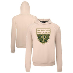 Philadelphia Phillies Levelwear Mandate Buckler Tri-Blend Pullover Hoodie - Khaki Hoodies