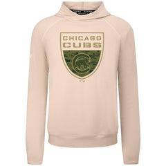 Chicago Cubs Levelwear Mandate Buckler Tri-Blend Pullover Hoodie - Khaki Hoodies
