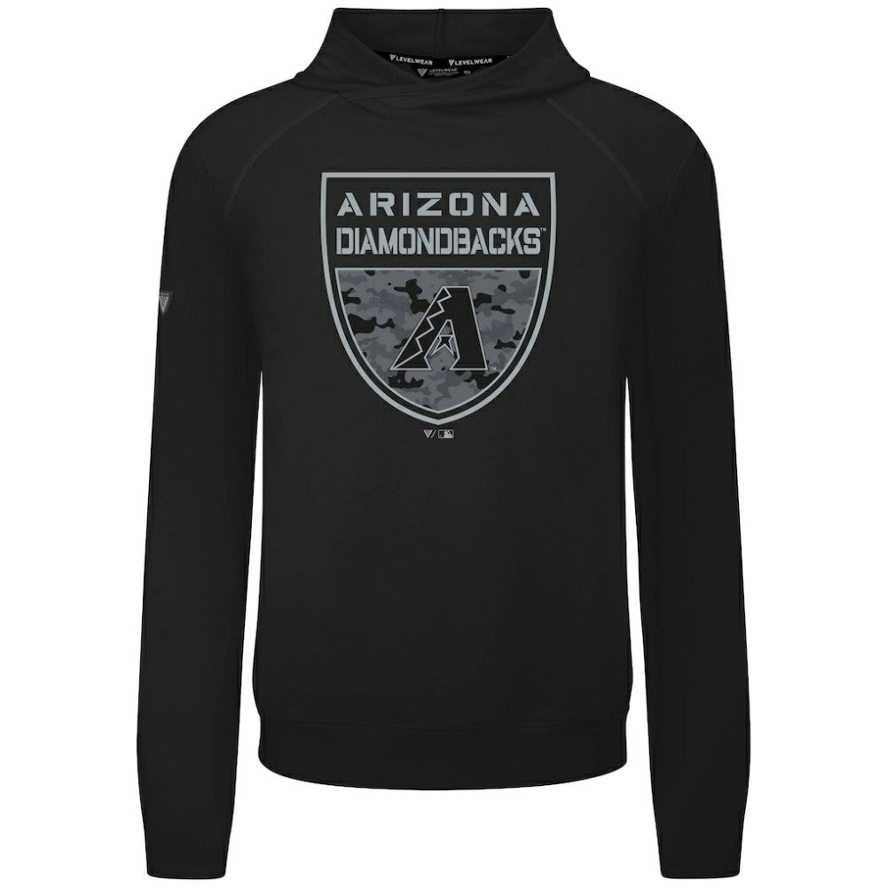 Arizona Diamondbacks Levelwear Mandate Buckler Tri-Blend Pullover Hoodie - Black Hoodies