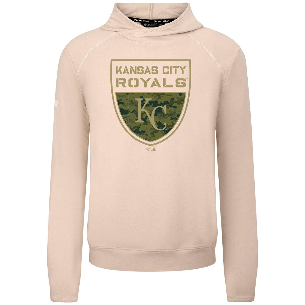 Kansas City Royals Levelwear Mandate Buckler Tri-Blend Pullover Hoodie - Khaki Hoodies