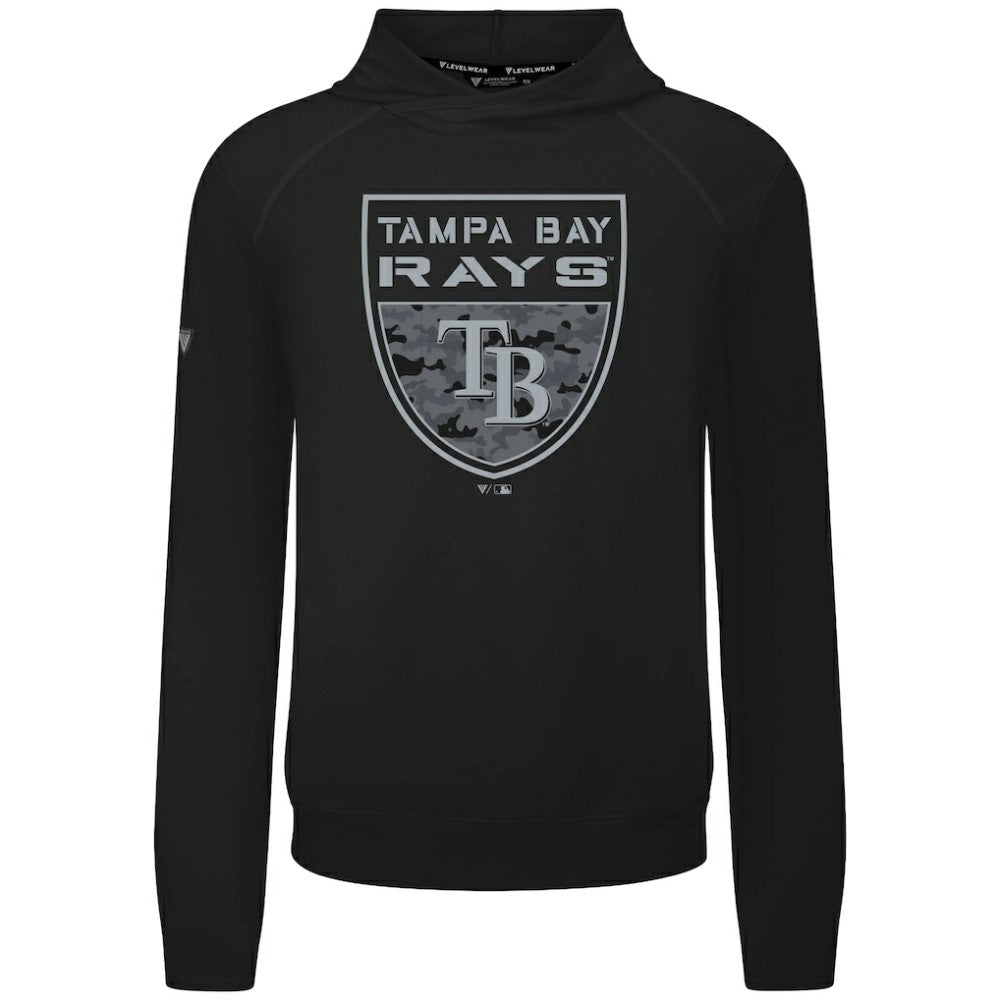 Tampa Bay Rays Levelwear Mandate Buckler Tri-Blend Pullover Hoodie - Black Hoodies