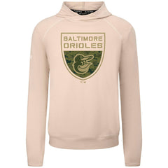 Baltimore Orioles Levelwear Mandate Buckler Tri-Blend Pullover Hoodie - Khaki Hoodies