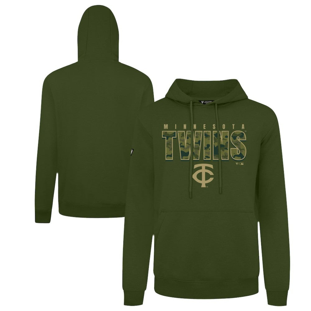 Minnesota Twins Levelwear Podium Protect Pullover Hoodie - Green Hoodies