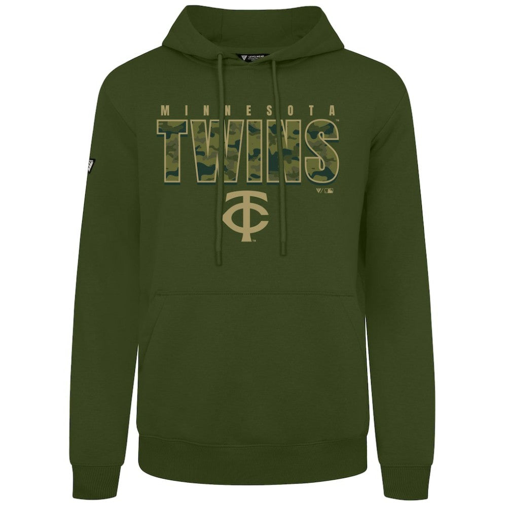Minnesota Twins Levelwear Podium Protect Pullover Hoodie - Green Hoodies