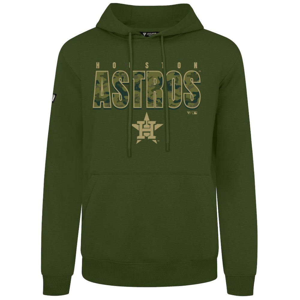 Houston Astros Levelwear Podium Protect Pullover Hoodie - Green Hoodies