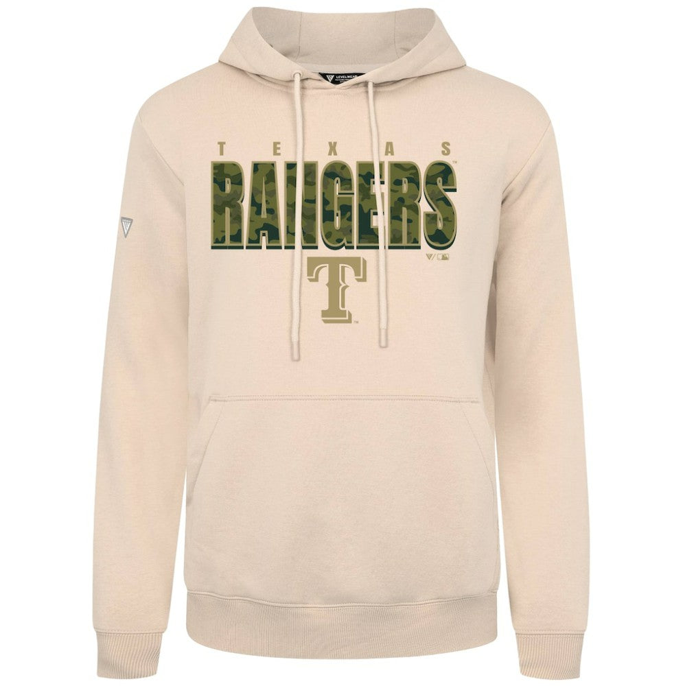 Texas Rangers Levelwear Podium Protect Pullover Hoodie - Khaki Hoodies