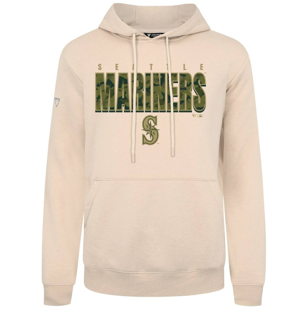 Seattle Mariners Levelwear Podium Protect Pullover Hoodie - Khaki Hoodies