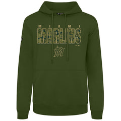 Miami Marlins Levelwear Podium Protect Pullover Hoodie - Green Hoodies