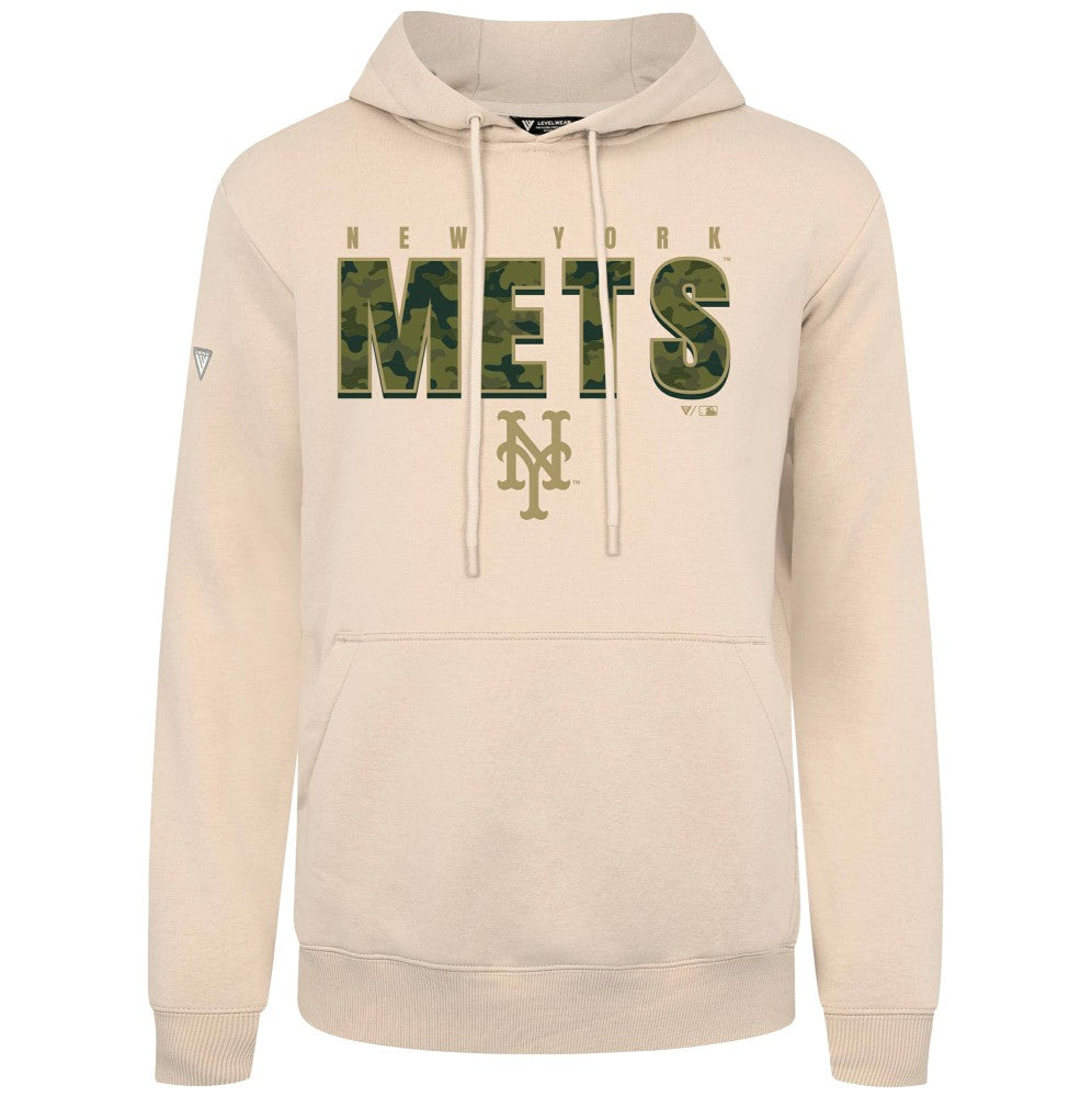 New York Mets Levelwear Podium Protect Pullover Hoodie - Khaki Hoodies