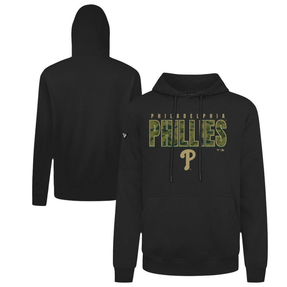 Philadelphia Phillies Levelwear Podium Protect Pullover Hoodie - Black Hoodies