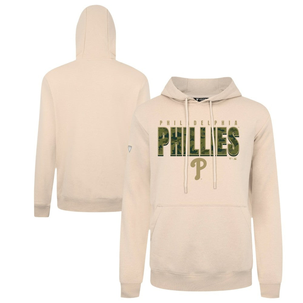 Philadelphia Phillies Levelwear Podium Protect Pullover Hoodie - Khaki Hoodies