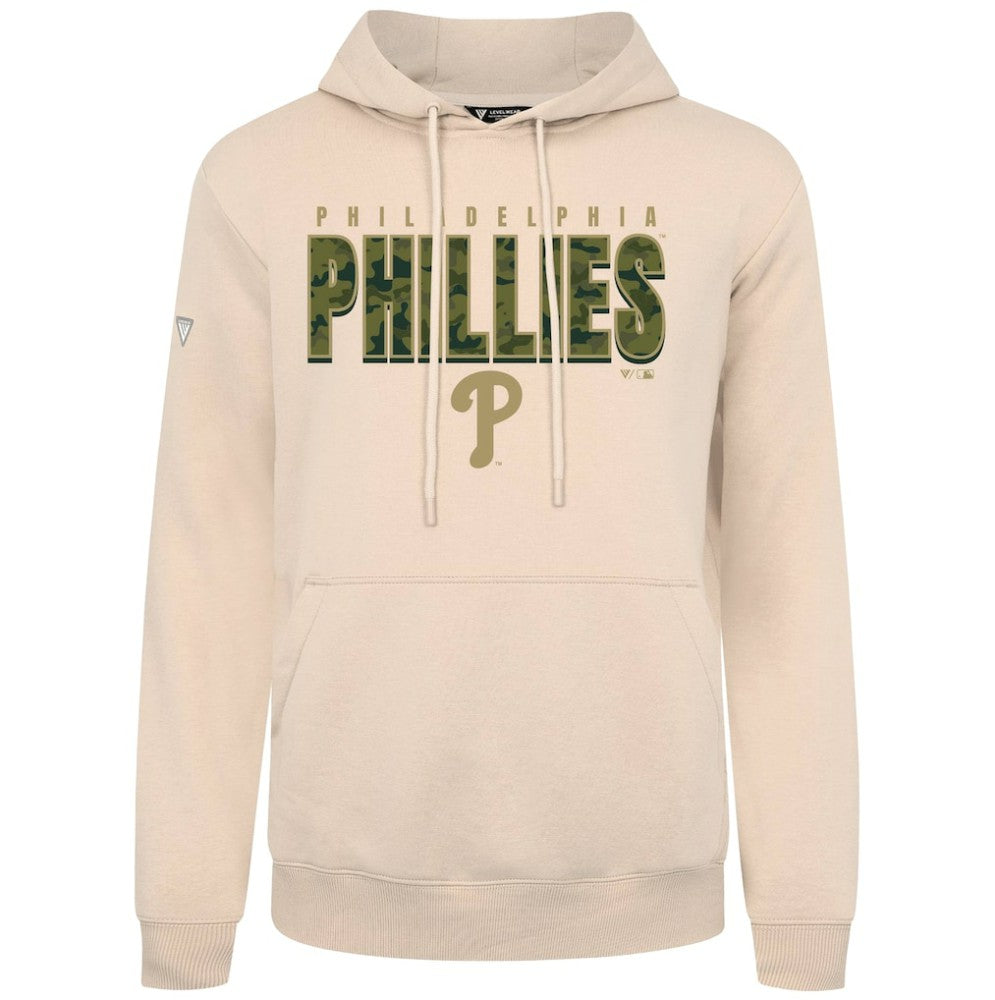 Philadelphia Phillies Levelwear Podium Protect Pullover Hoodie - Khaki Hoodies