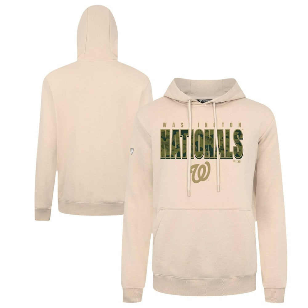 Washington Nationals Levelwear Podium Protect Pullover Hoodie - Khaki Hoodies