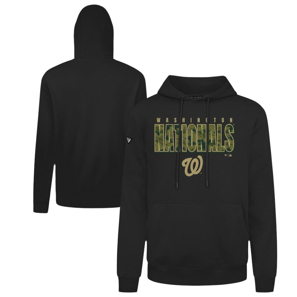 Washington Nationals Levelwear Podium Protect Pullover Hoodie - Black Hoodies