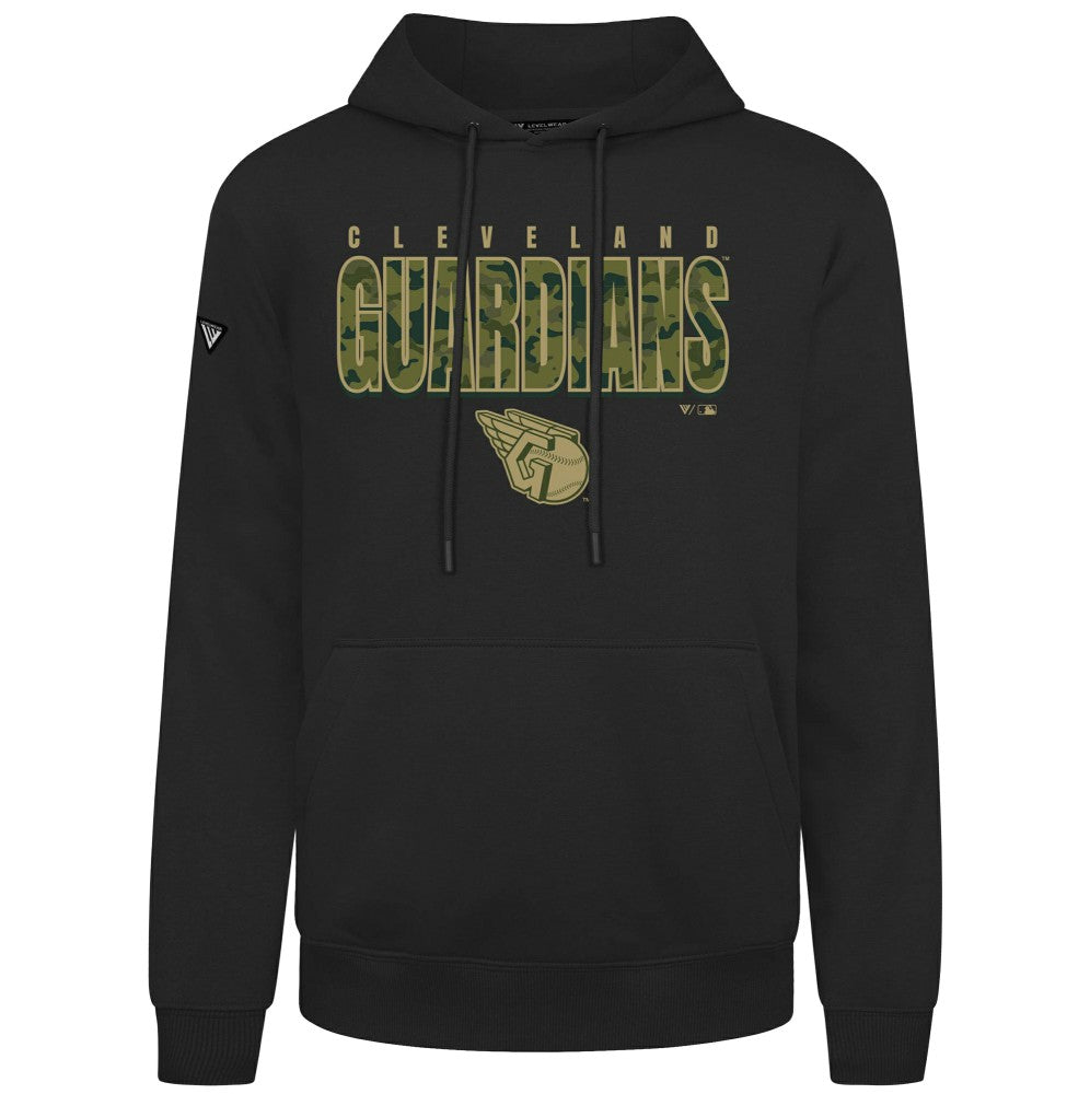 Cleveland Guardians Levelwear Podium Protect Pullover Hoodie - Black Hoodies