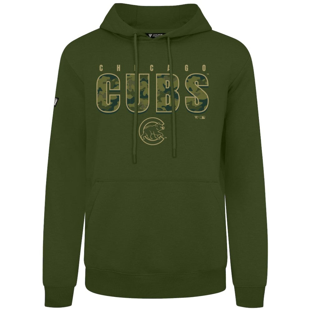 Chicago Cubs Levelwear Podium Protect Pullover Hoodie - Green Hoodies