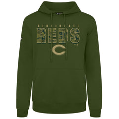 Cincinnati Reds Levelwear Podium Protect Pullover Hoodie - Green Hoodies