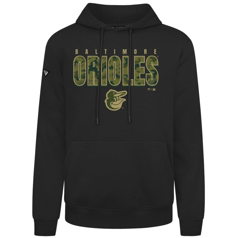 Baltimore Orioles Levelwear Podium Protect Pullover Hoodie - Black Hoodies