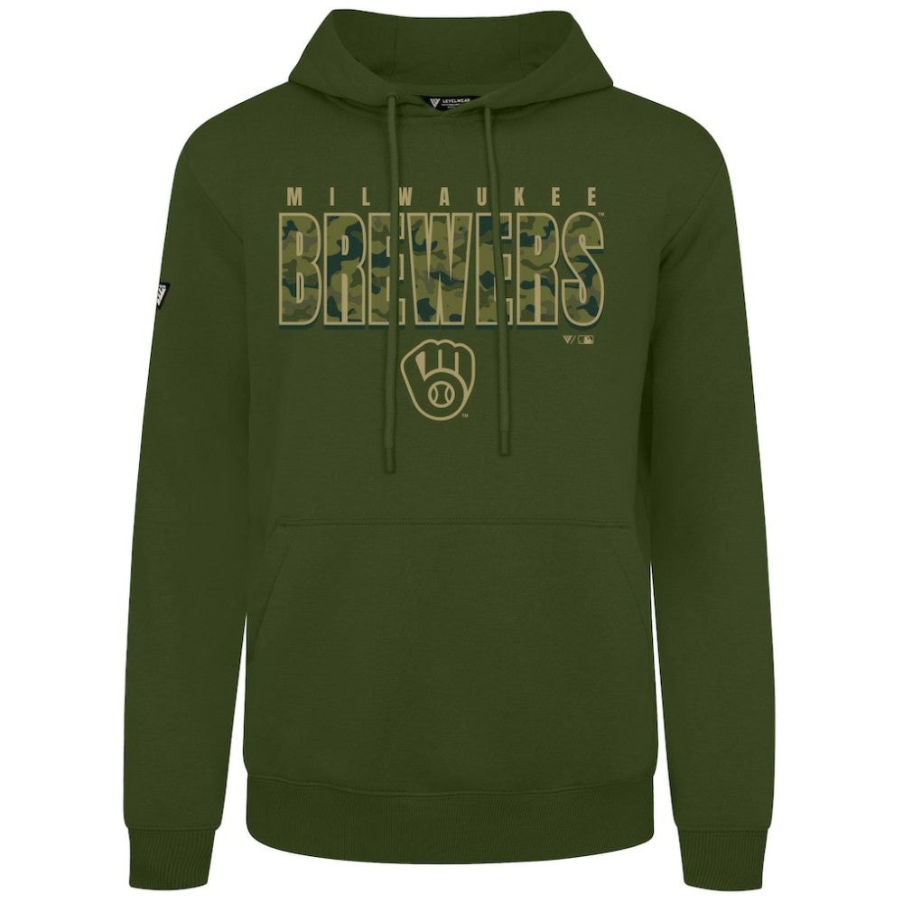 Milwaukee Brewers Levelwear Podium Protect Pullover Hoodie - Green Hoodies