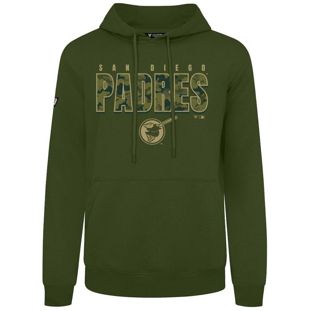 San Diego Padres Levelwear Podium Protect Pullover Hoodie - Green Hoodies