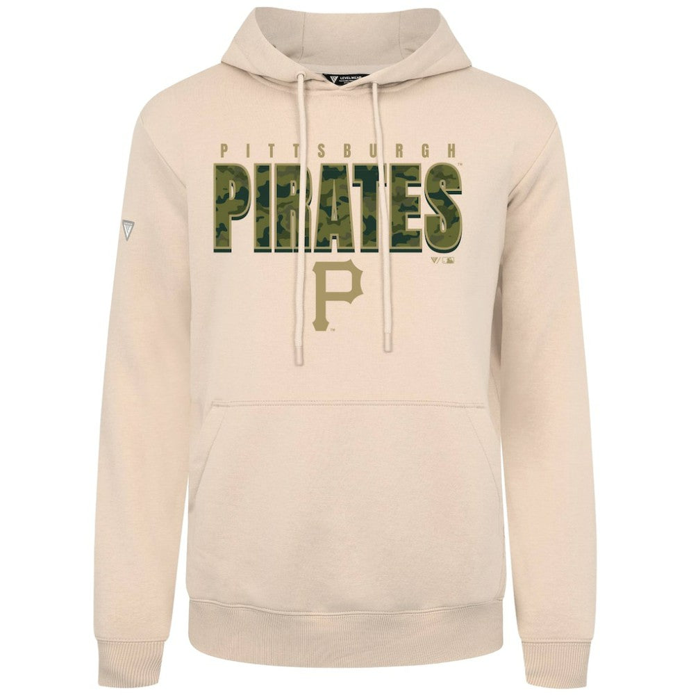 Pittsburgh Pirates Levelwear Podium Protect Pullover Hoodie - Khaki Hoodies