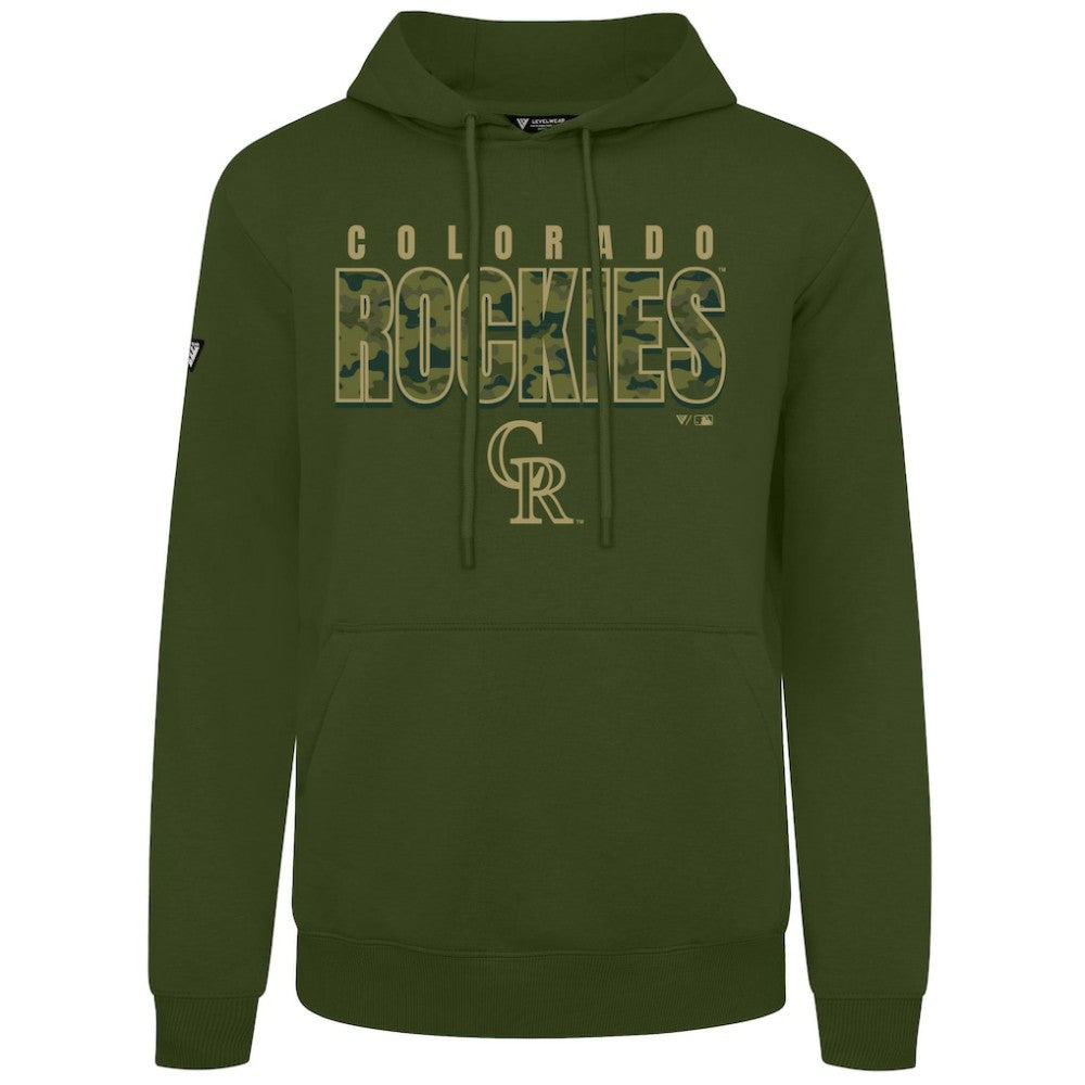 Colorado Rockies Levelwear Podium Protect Pullover Hoodie - Green Hoodies
