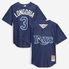 Evan Longoria Tampa Bay Rays Mitchell & Ness Authentic Batting Practice Jersey - Navy Jerseys
