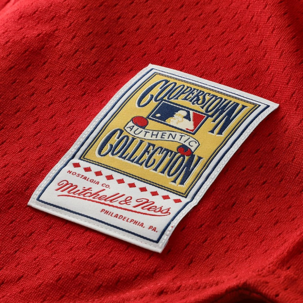 Deion Sanders Cincinnati Reds Mitchell & Ness Cooperstown Mesh Batting Practice Button-Up Jersey - Red Jerseys