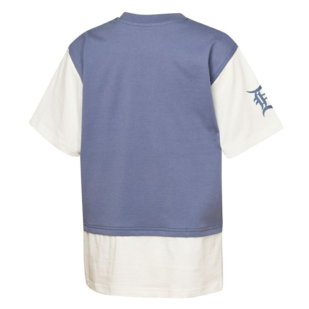 Detroit Tigers Outerstuff Youth Ultimate Pastels Premium Double Run T-Shirt - Navy/Cream T-shirts