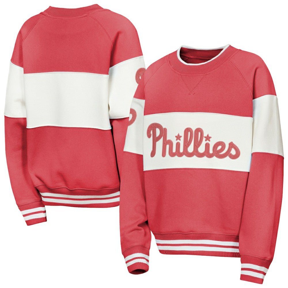 Philadelphia Phillies Outerstuff Youth Ultimate Pastels On Base Sweatshirt - Red Sweatshirts