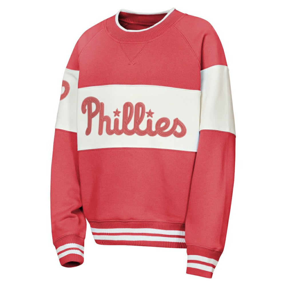 Philadelphia Phillies Outerstuff Youth Ultimate Pastels On Base Sweatshirt - Red Sweatshirts