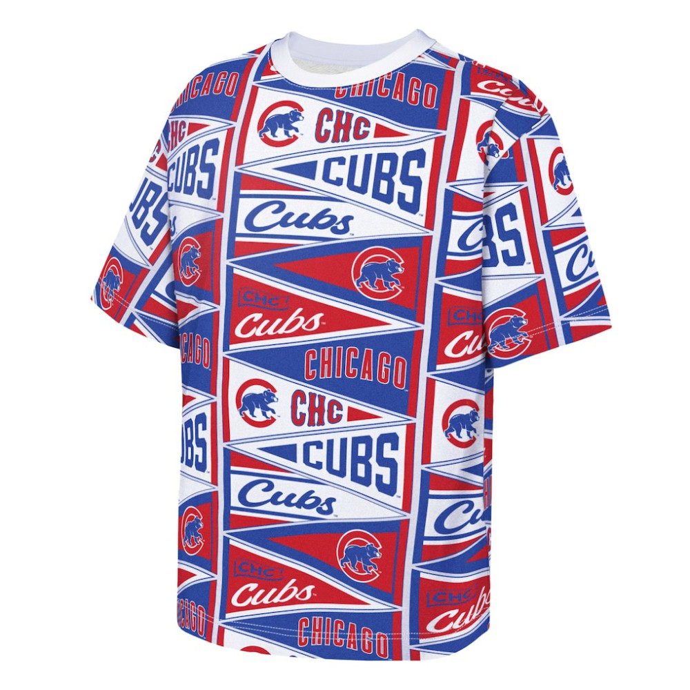 Chicago Cubs Outerstuff Youth All-Over Pennant T-Shirt - Red T-shirts