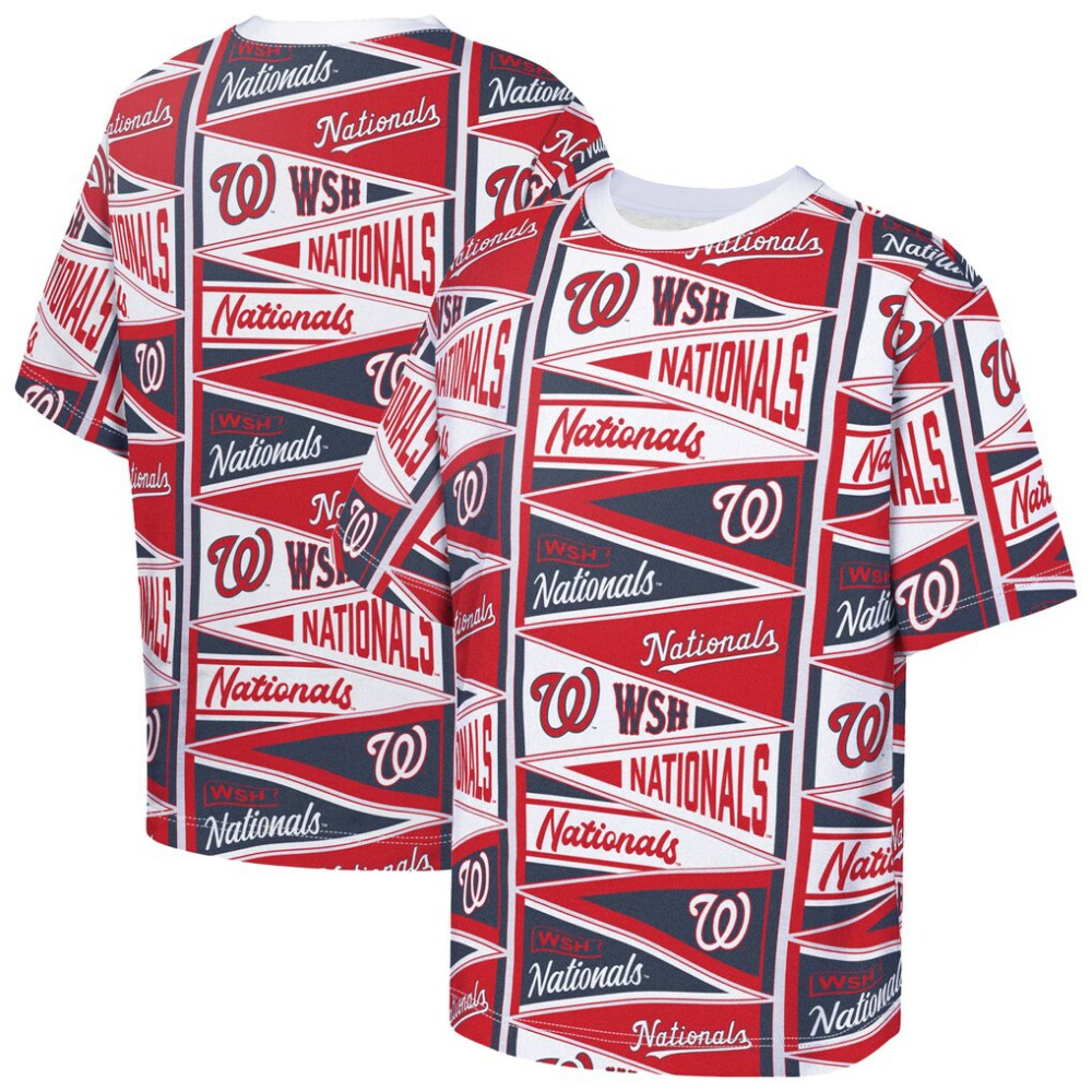 Washington Nationals Outerstuff Youth All-Over Pennant T-Shirt - Red T-shirts