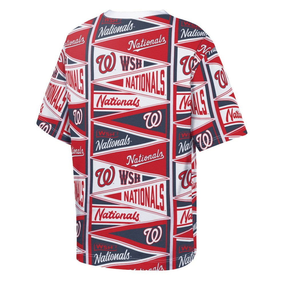 Washington Nationals Outerstuff Youth All-Over Pennant T-Shirt - Red T-shirts