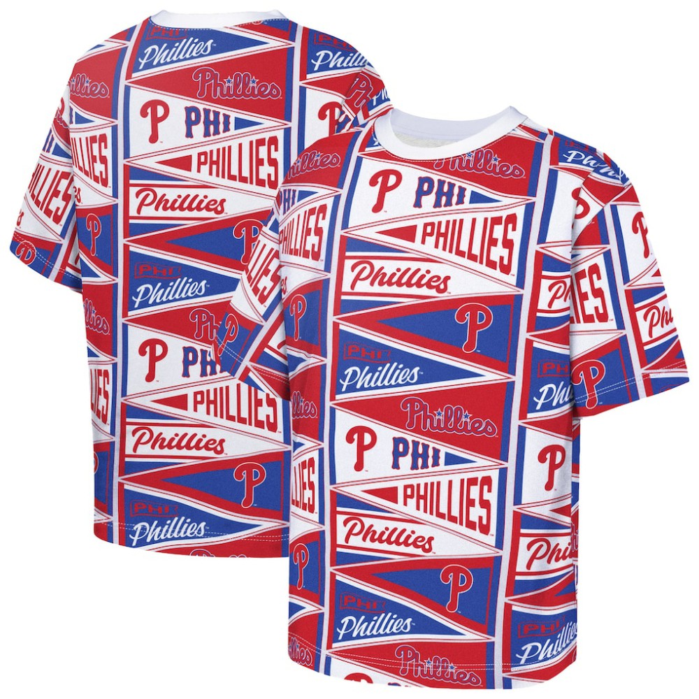 Philadelphia Phillies Outerstuff Youth All-Over Pennant T-Shirt - Red T-shirts