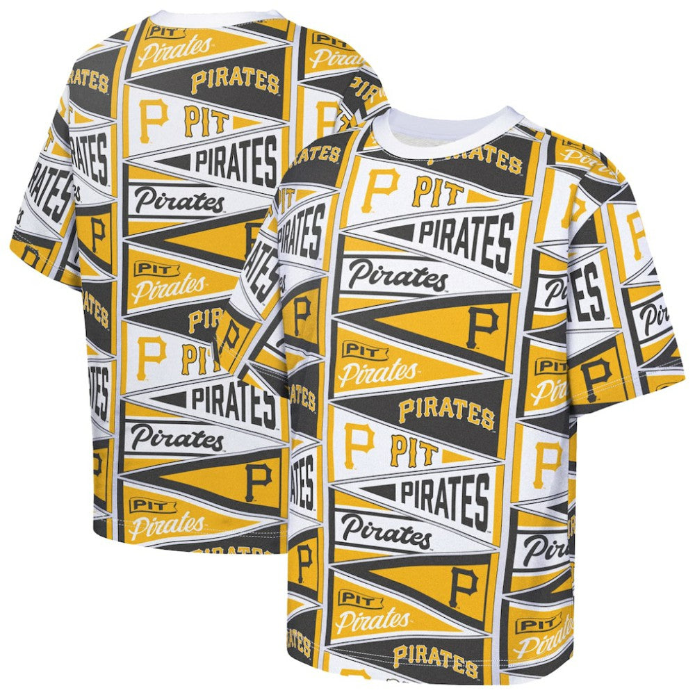 Pittsburgh Pirates Outerstuff Youth All-Over Pennant T-Shirt - Yellow T-shirts